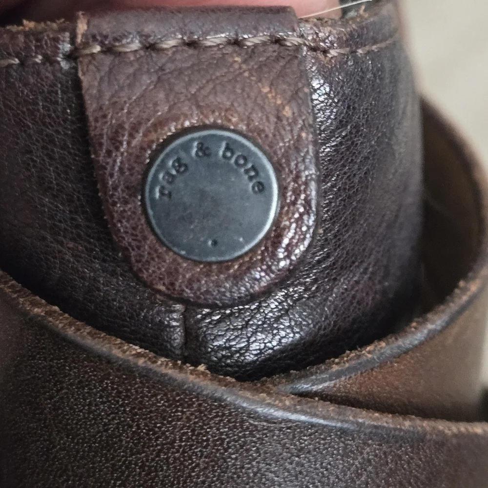 Rag & Bone Harrow Dark Brown Leather Ankle Boots Size 40 EU 9 US